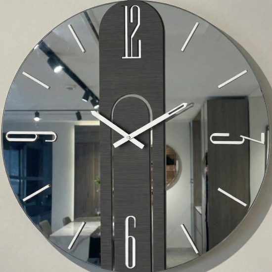 Orologio mistica 80cm da parete vetro fume grandi dimensioni moderno